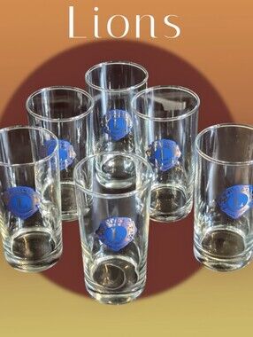 Vintage Lions International Set of 6 Hi-Balls